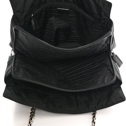 Prada Tessuto Nylon Acciaio Chain Shoulder Bag Black 5 of 11