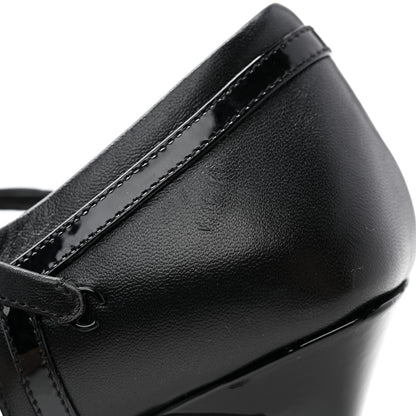 Chanel Patent Calfskin CC Ankle Strap Pumps 38 Black 9 of 10