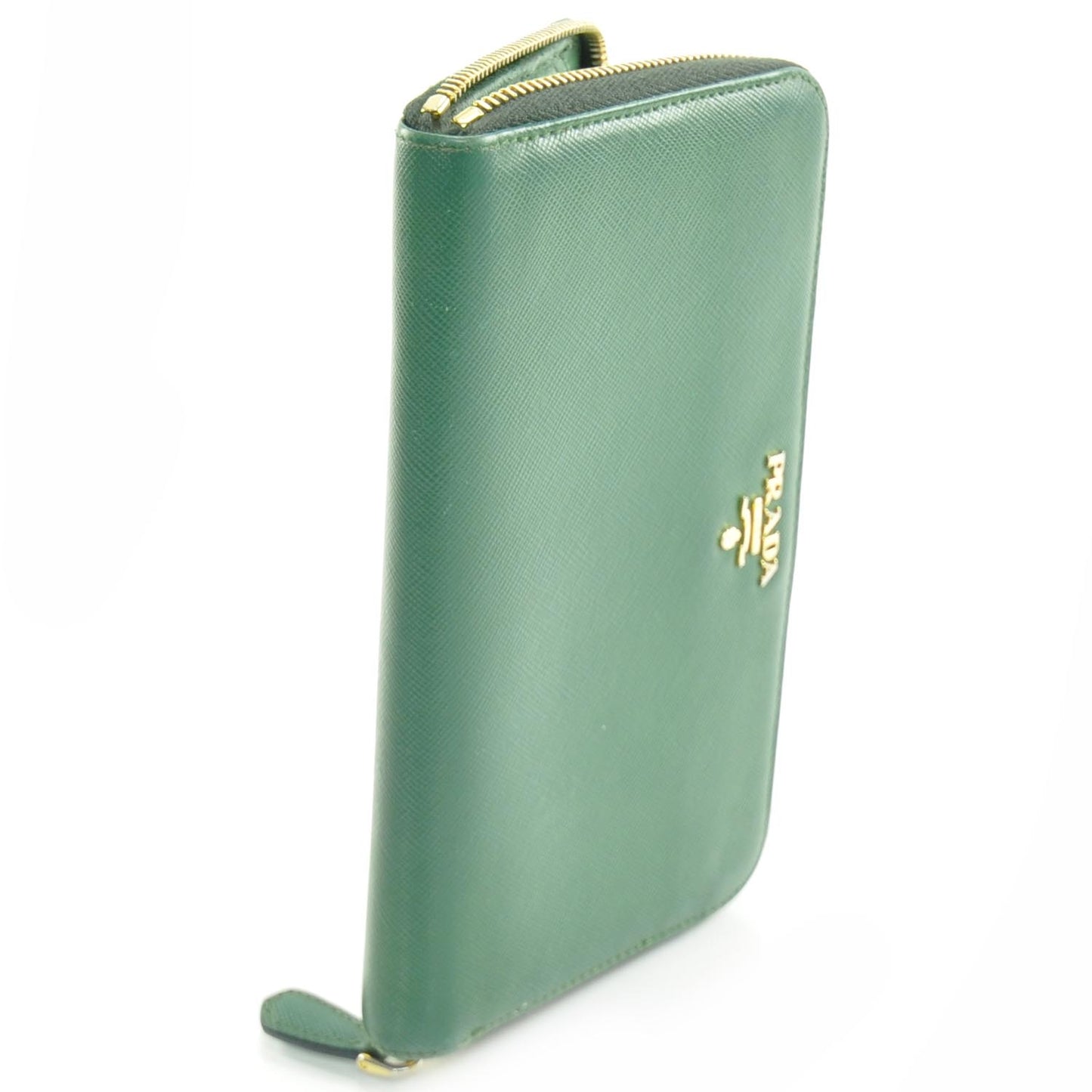 Saffiano Zip Around Wallet Green