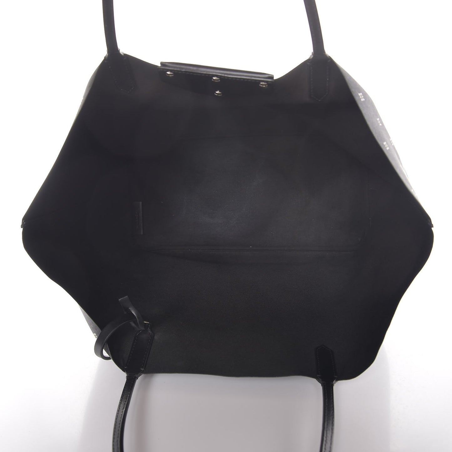 Textured Coated Canvas Mini Lilies Print Large Antigona Tote Black