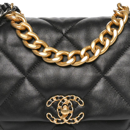 Chanel Lambskin Quilted Large Chanel 19 Flap Black 4 of 10