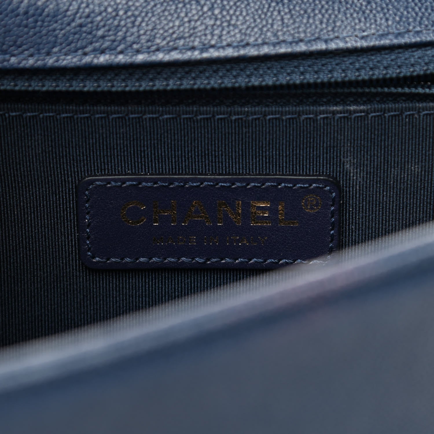 Chanel Caviar Quilted New Medium Boy Flap Dark Navy Blue 6 of 10