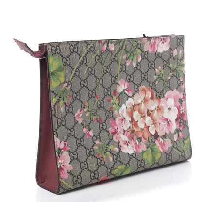Gucci GG Supreme Monogram Blooms Large Cosmetic Case Beige Multicolor Dry Rose 3 of 9