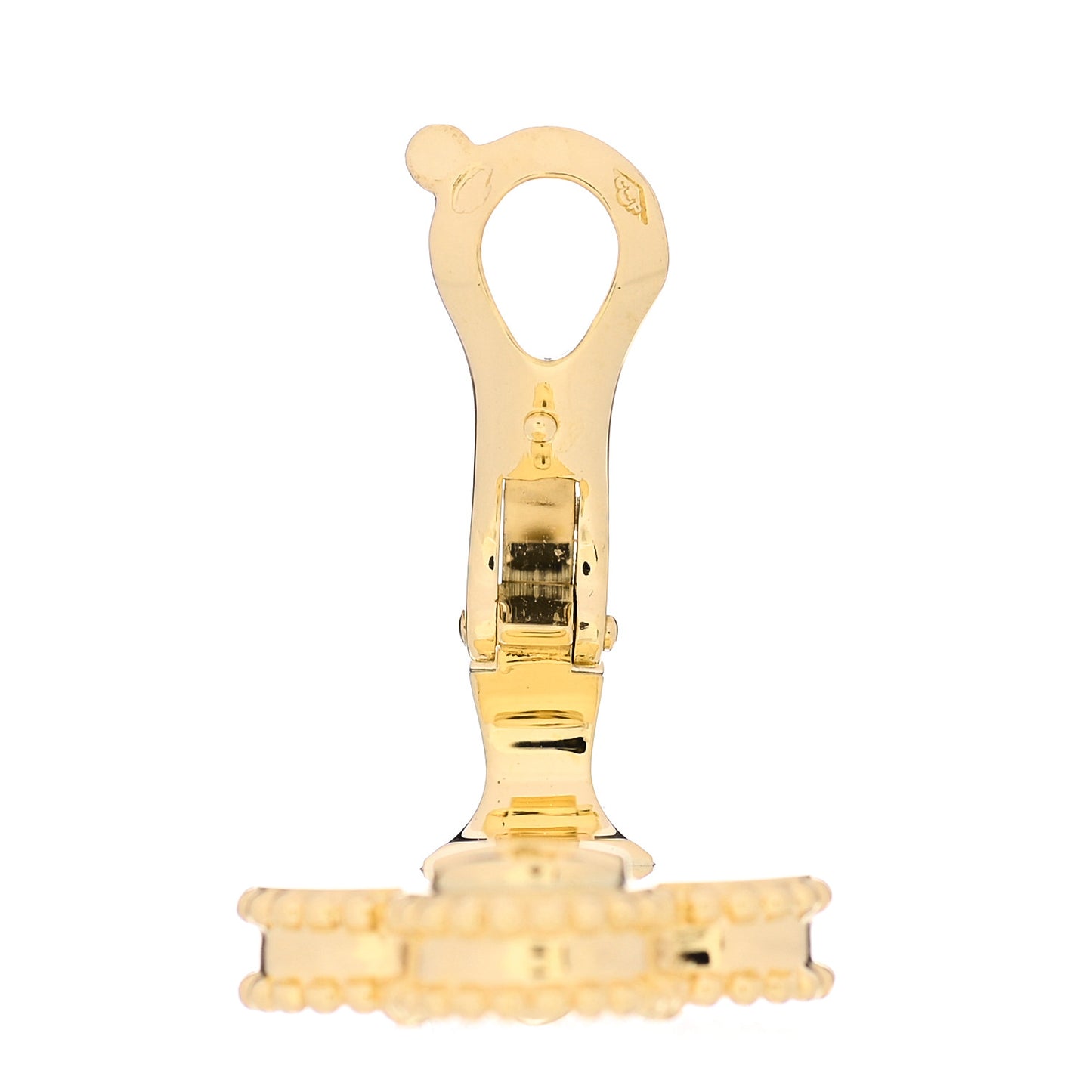 18K Yellow Gold Guilloche Vintage Alhambra Earrings