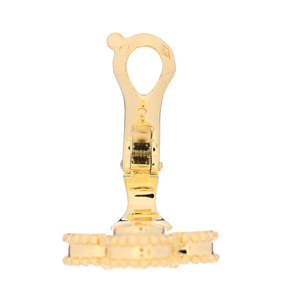Van Cleef & Arpels 18K Yellow Gold Guilloche Vintage Alhambra Earrings 7 of 8
