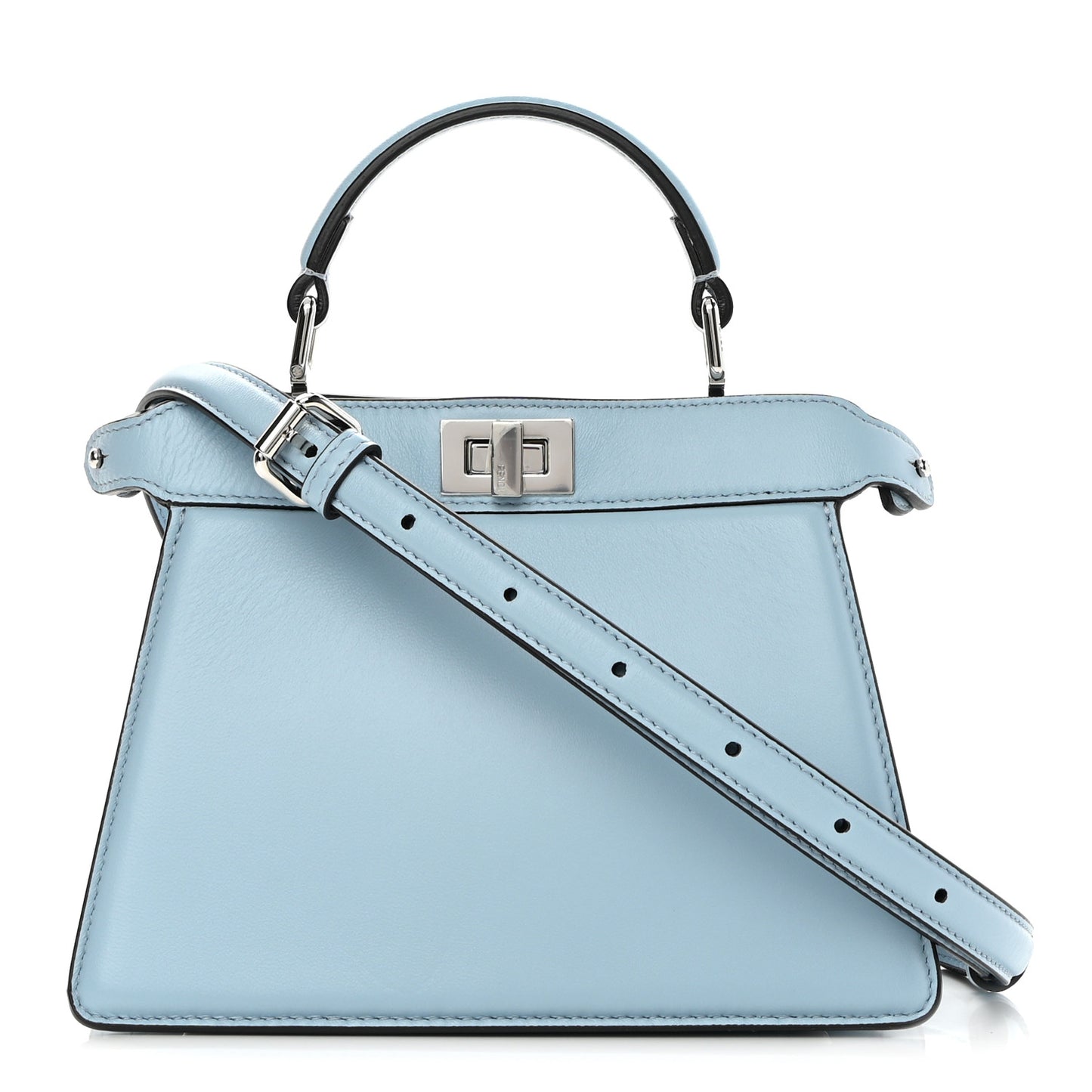 Shiny Nappa Petite Peekaboo I SEE U Satchel Azzurro Baby