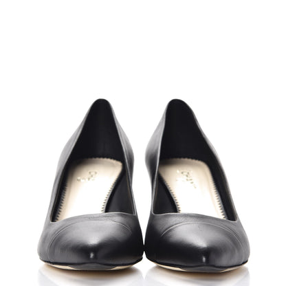 Chanel Lambskin Cap Toe Pearl Pumps 38.5 Black 2 of 11
