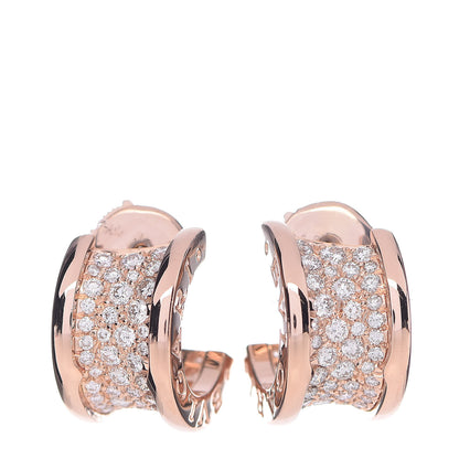 Bulgari 18K Rose Gold Diamond B.Zero1 Huggie Earrings 1 of 5