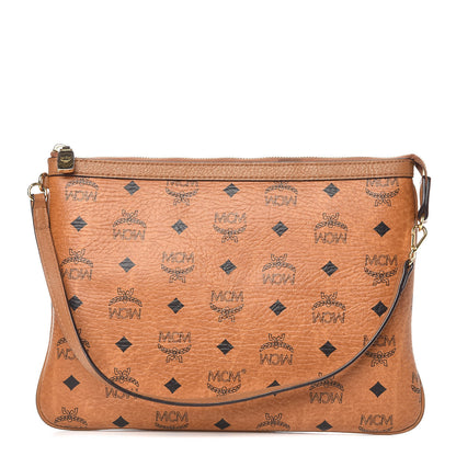 MCM Visetos Liz Shopper Tote Pouch Cognac 1 of 12