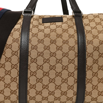 Gucci Monogram Dollar Calfskin Boston Duffle Bag Beige Ebony Testa di Moro Marrone Scuro 8 of 10
