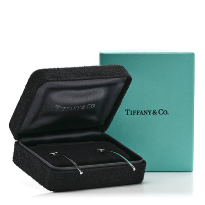 Tiffany 18K White Gold T Bar Earrings 6 of 6
