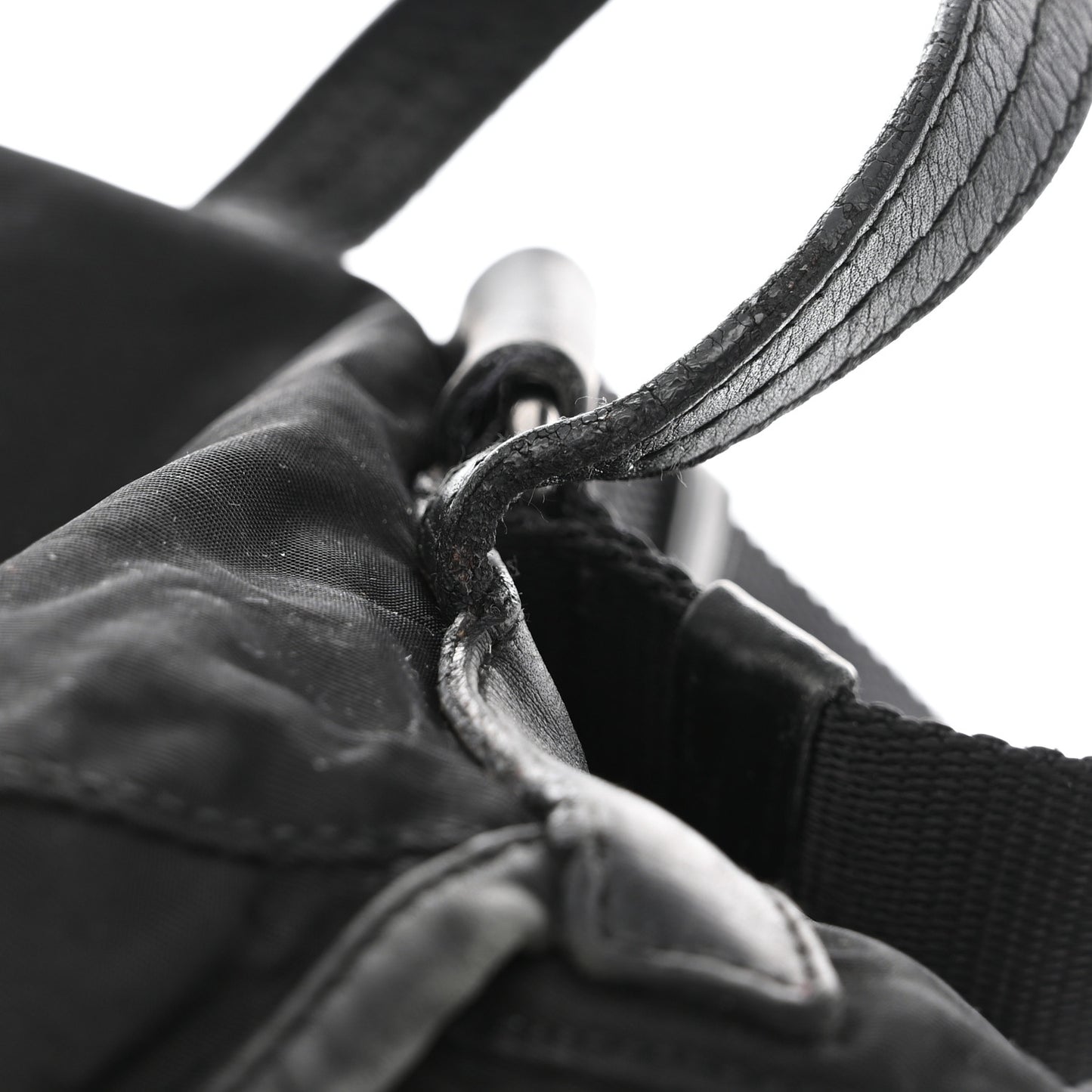 Tessuto Nylon Calfskin Medium Backpack Black