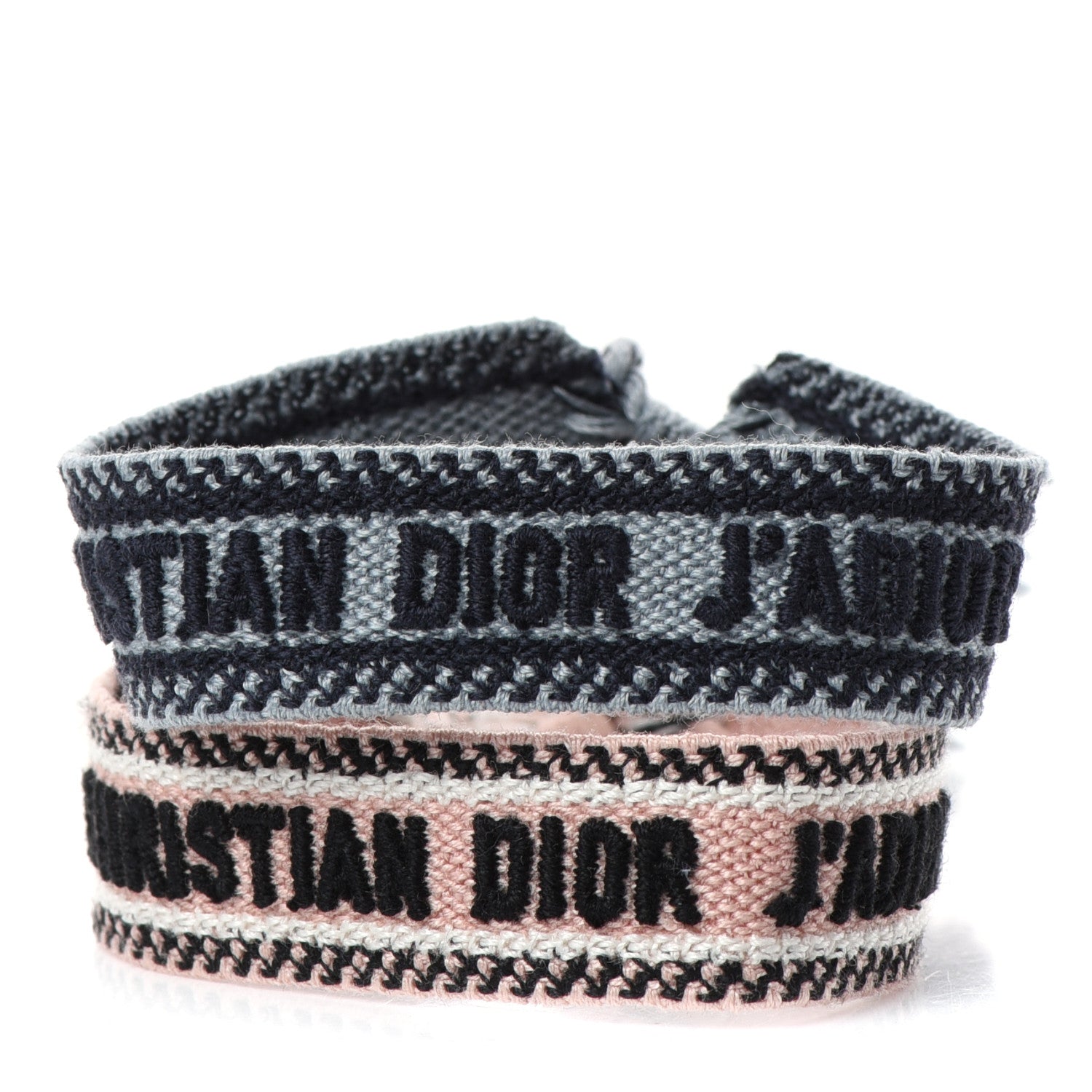 Christian Dior Woven Cotton J'Adior Friendship Bracelet Set Blue Pink 1 of 3
