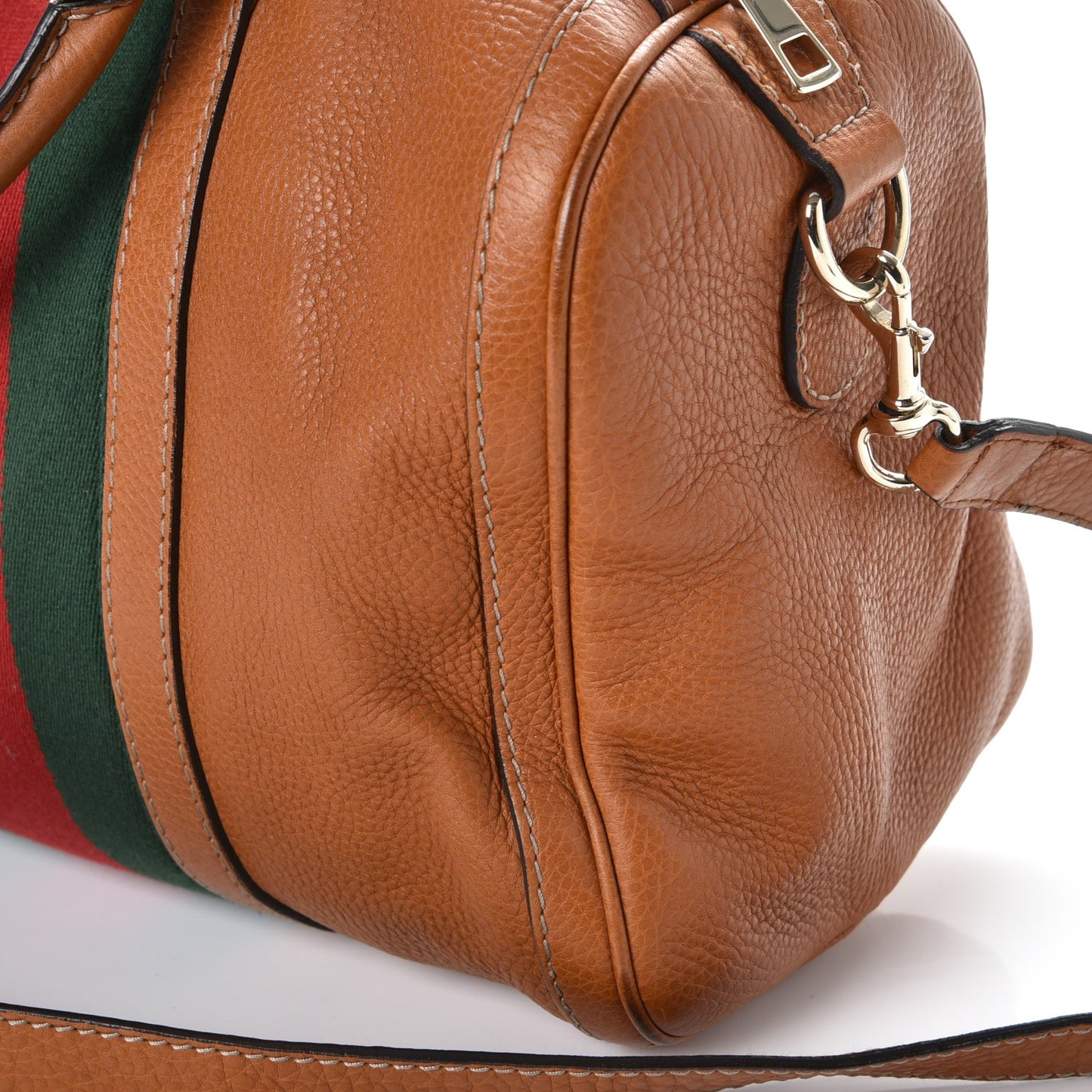 Calfskin Vintage Web Medium Boston Tobacco