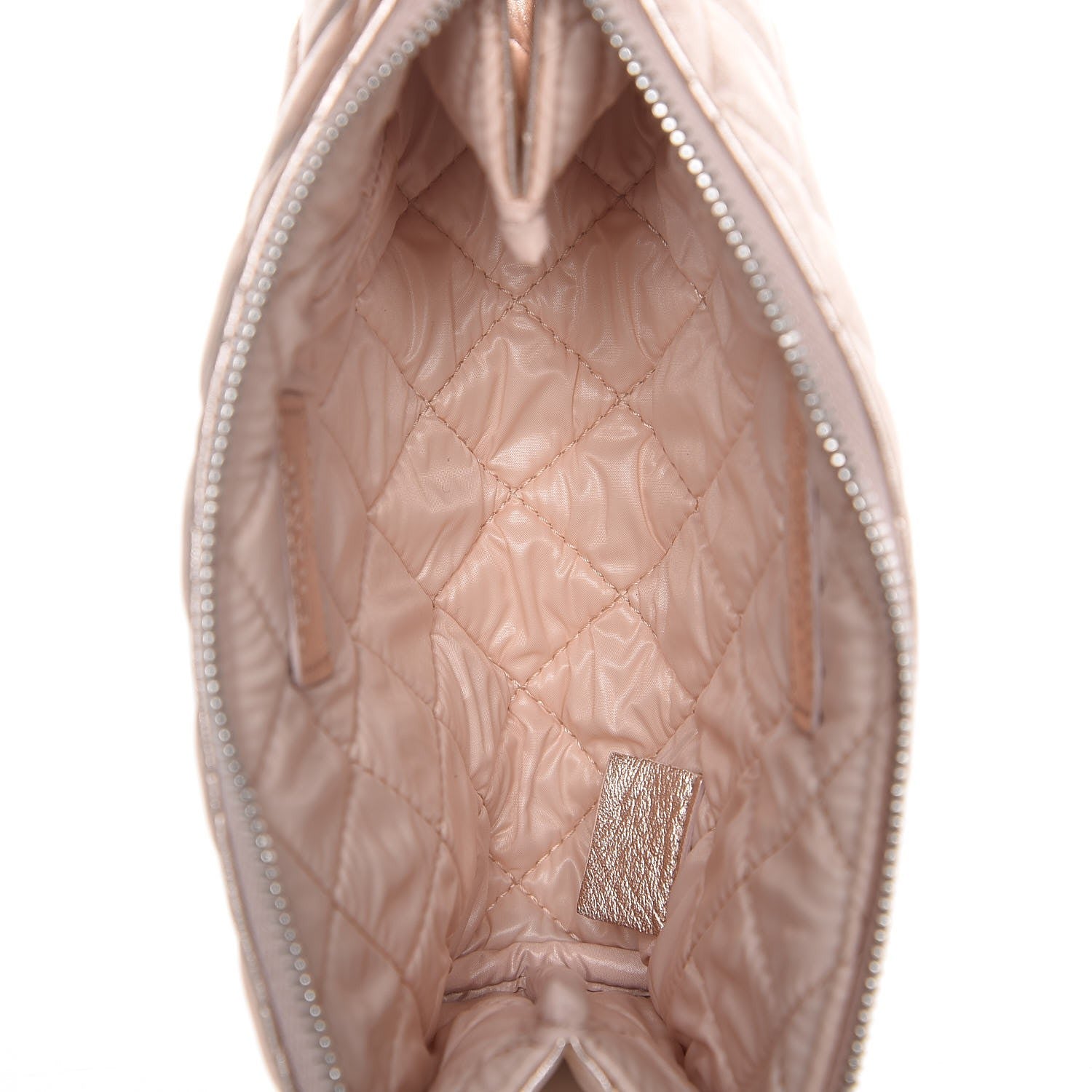 Chanel Metallic Lambskin Quilted Cosmetic Pouch Light Gold 5 of 8