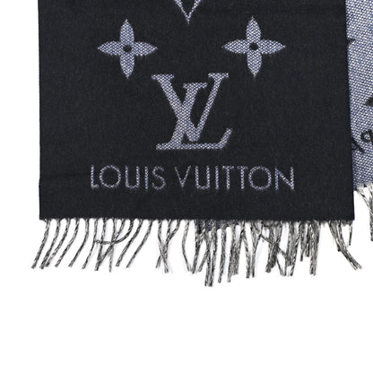 Louis Vuitton Cashmere Monogram Reykjavik Scarf Navy Blue 4 of 4