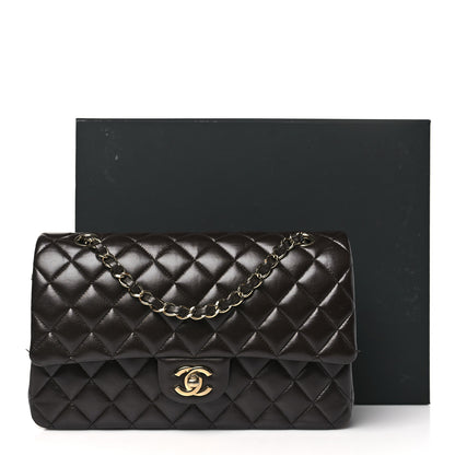 Chanel Lambskin Quilted Medium Double Flap Dark Brown 13 of 13