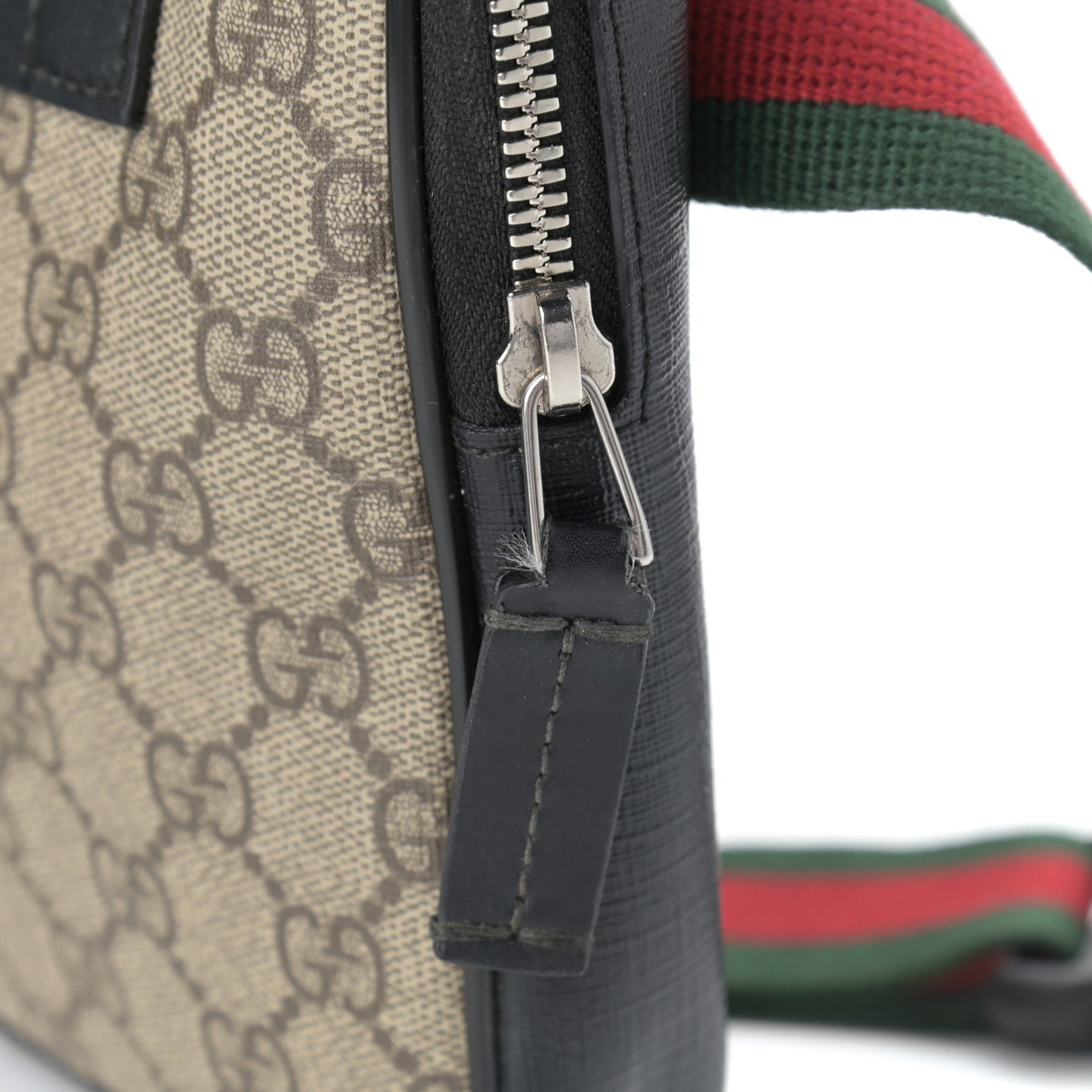 GG Supreme Monogram Web Belt Bag Black