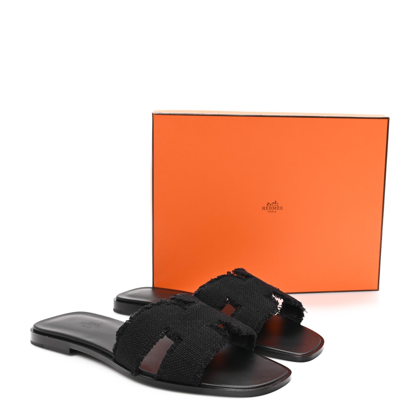 Toile H Oran Fringe Sandals 41 Black
