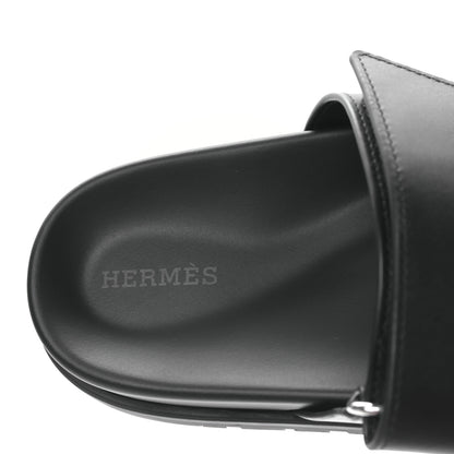 Hermes Calfskin Womens Chypre Sandals 40 Black 5 of 8