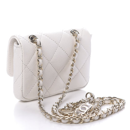 Chanel Caviar Quilted Flap Chain Waist Bag White 3 of 12