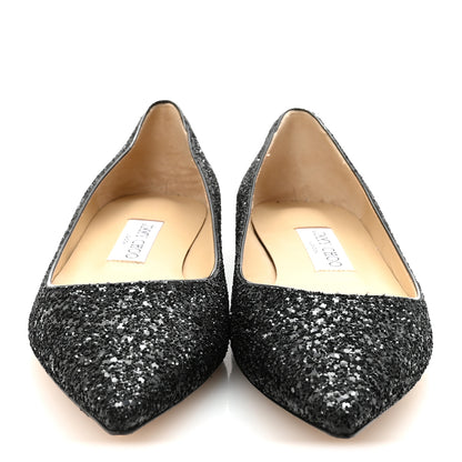 Jimmy Choo Glitter Romy Flats 38 Black 5 of 16