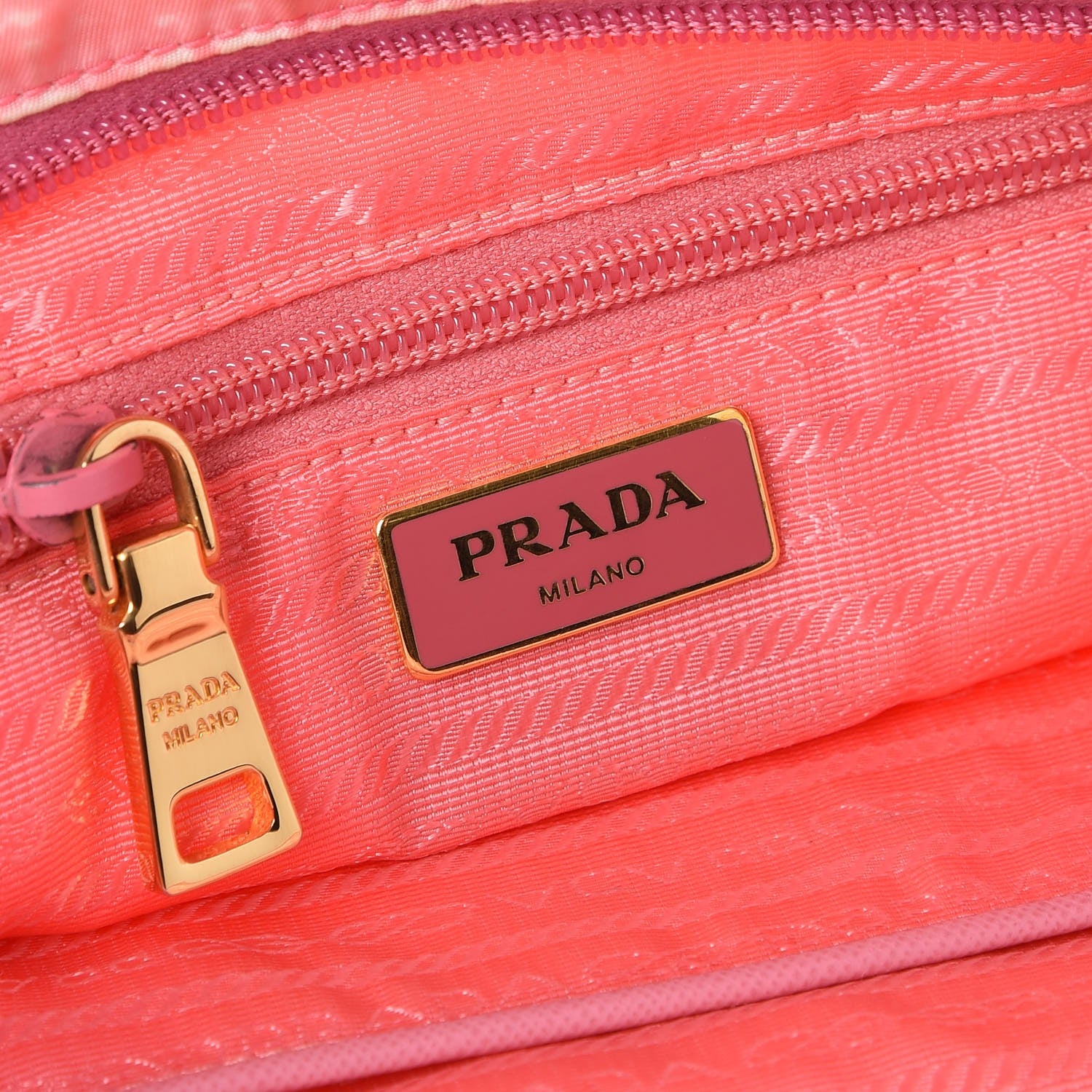 Prada Tessuto Nylon Saffiano Plaid Tote Bag Pink 6 of 10