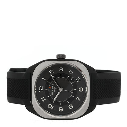 Hermes DLC Coated Titanium Rubber 39mm H08 Automatic Watch Noir 2 of 5