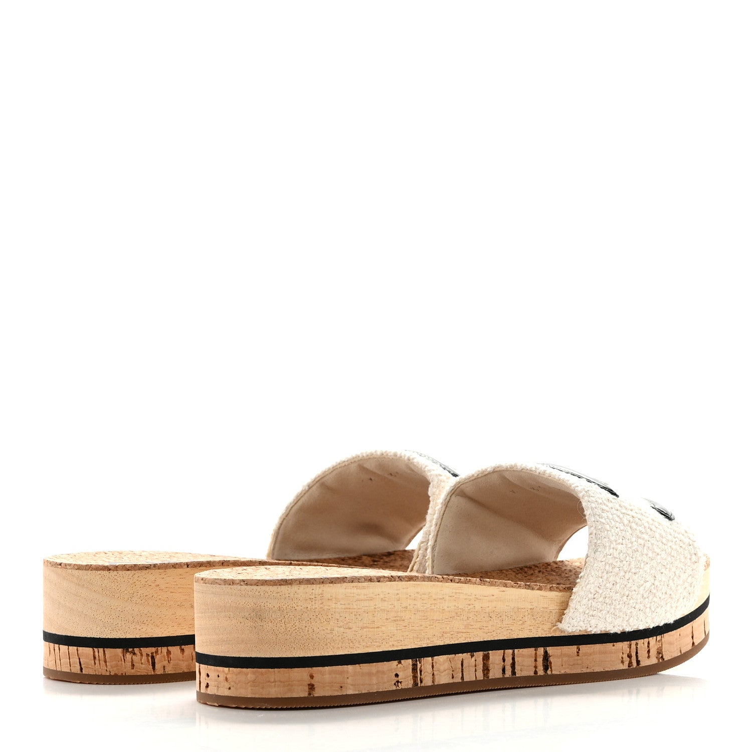 Chanel Tweed Patent Calfskin Logo Mules 35 4 of 9