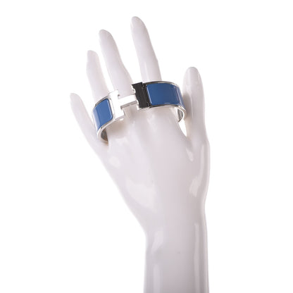 Hermes Enamel Wide Clic Clac H Bracelet GM Bleu Turquin 2 of 6