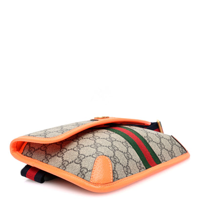 Gucci GG Supreme Monogram Web Small Ophidia Belt Bag Beige Ebony Orange 4 of 10
