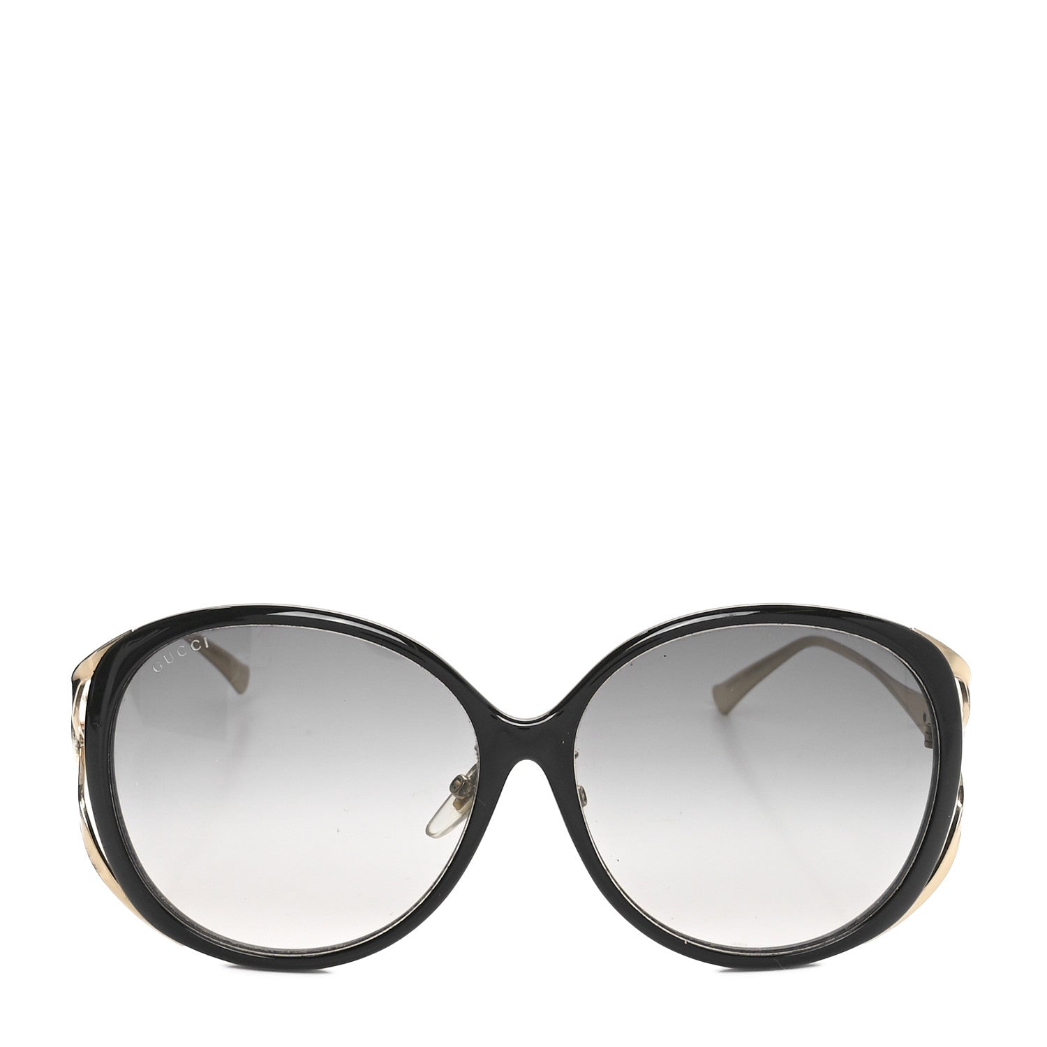 Gucci Metal Oversized Round Frame GG0225S Sunglasses Gold 2 of 7