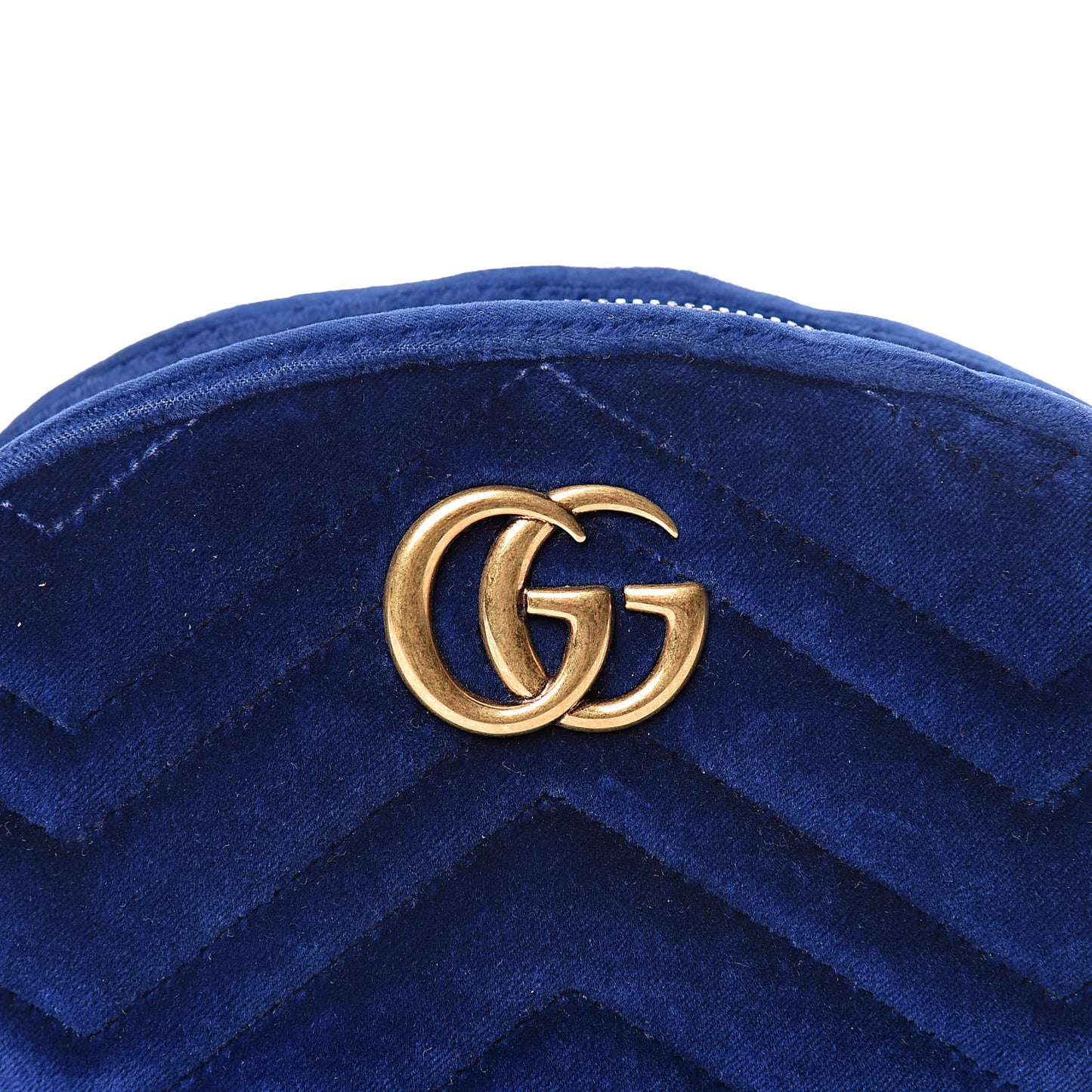 Velvet Matelasse GG Marmont Belt Bag 95 38 Cobalt Blue