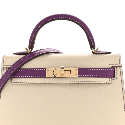 Hermes Epsom Horseshoe Mini Kelly Sellier 20 Craie Anemone 8 of 13