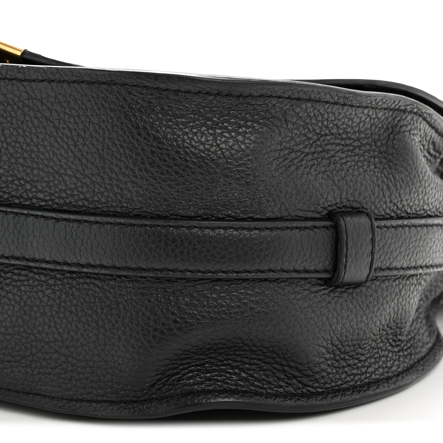 Calfskin Medium Marcie Round Crossbody Bag Black