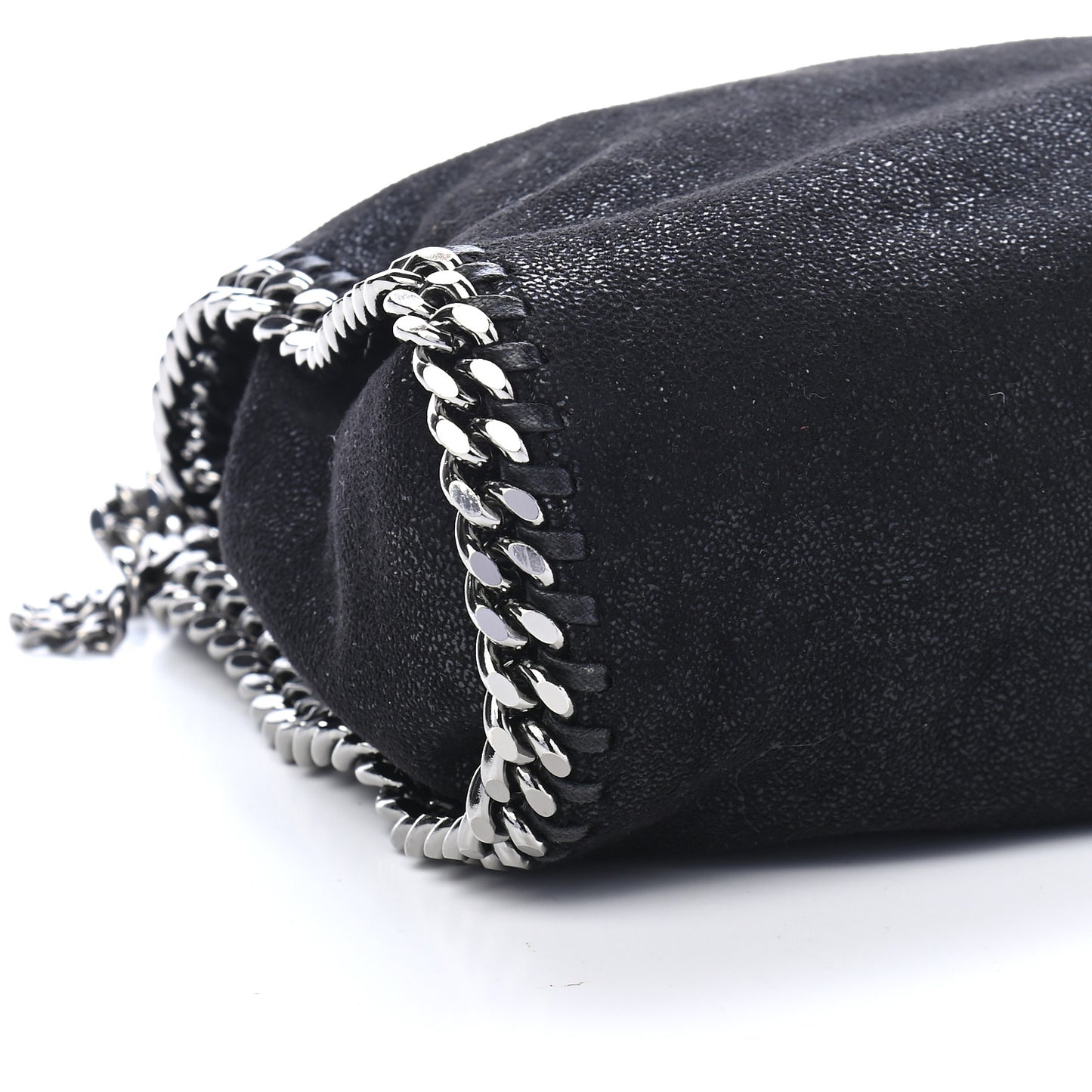 Shaggy Deer Mini Falabella Fold Over Tote Black