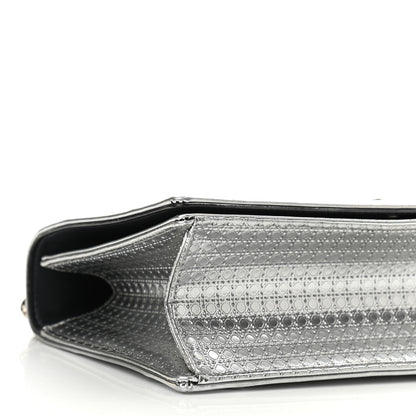 Christian Dior Metallic Patent Micro-Cannage Medium Diorama Flap Bag Silver 8 of 10