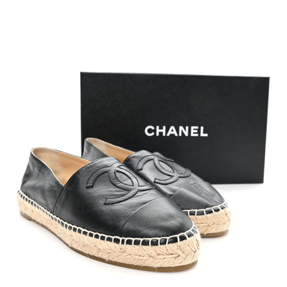 Chanel Lambskin CC Espadrilles 39 Black 10 of 11