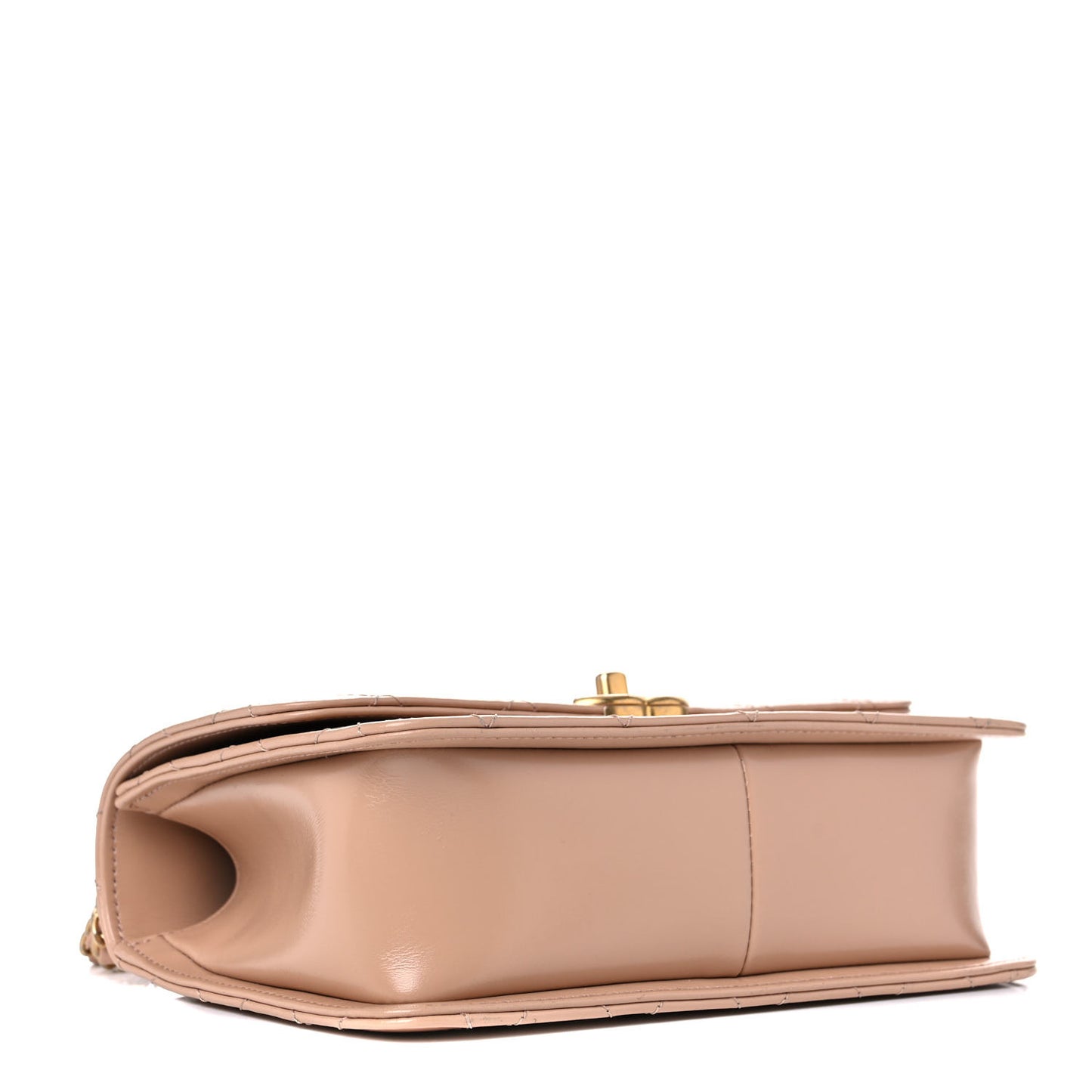 Calfskin Quilted Perfect Fit Flap Beige