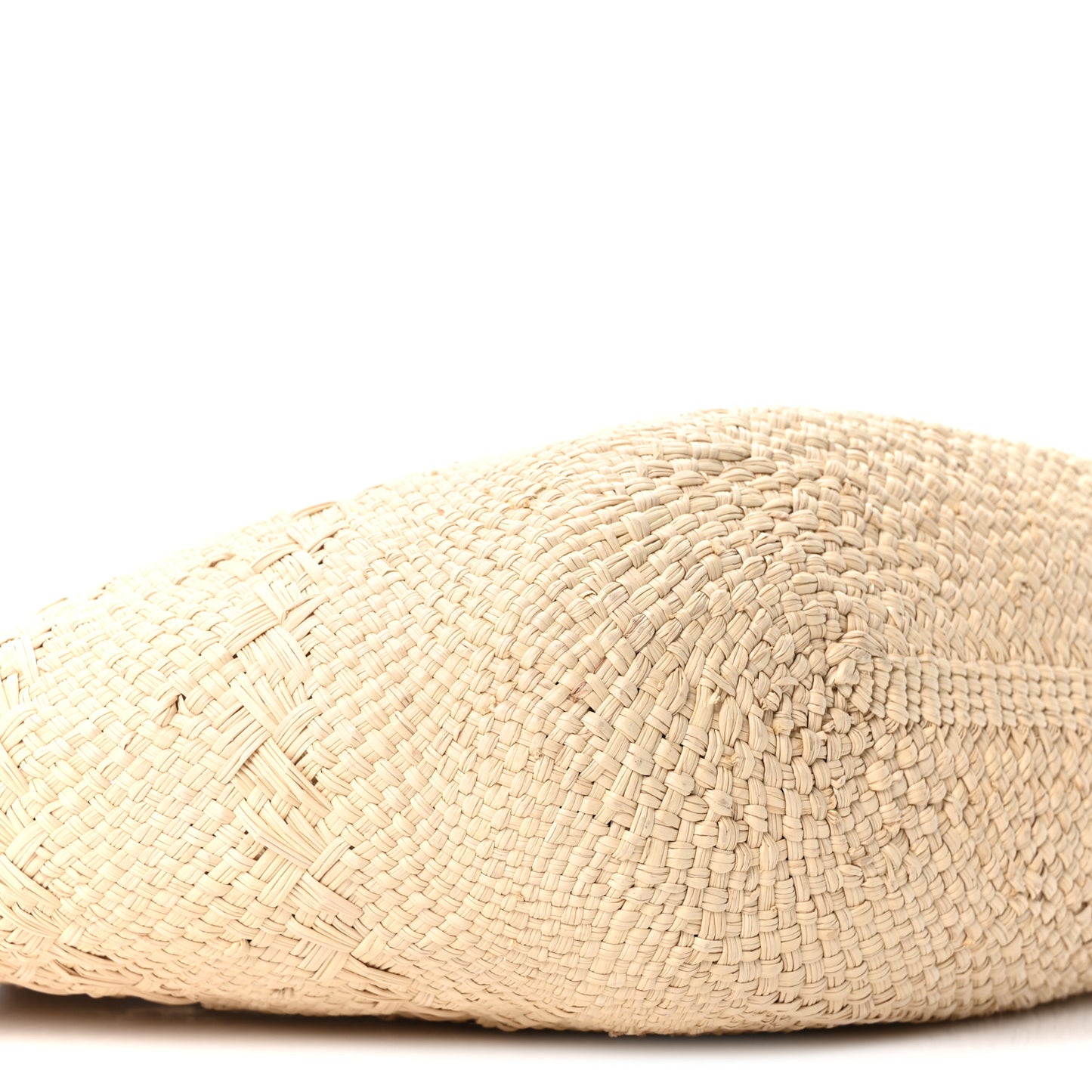 Calfskin Raffia Small Anagram Basket Tote Bag Natural Tan