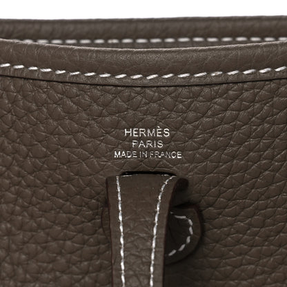 Hermes Taurillon Clemence Amazone Evelyne TPM Etoupe Bleu Indigo 6 of 12