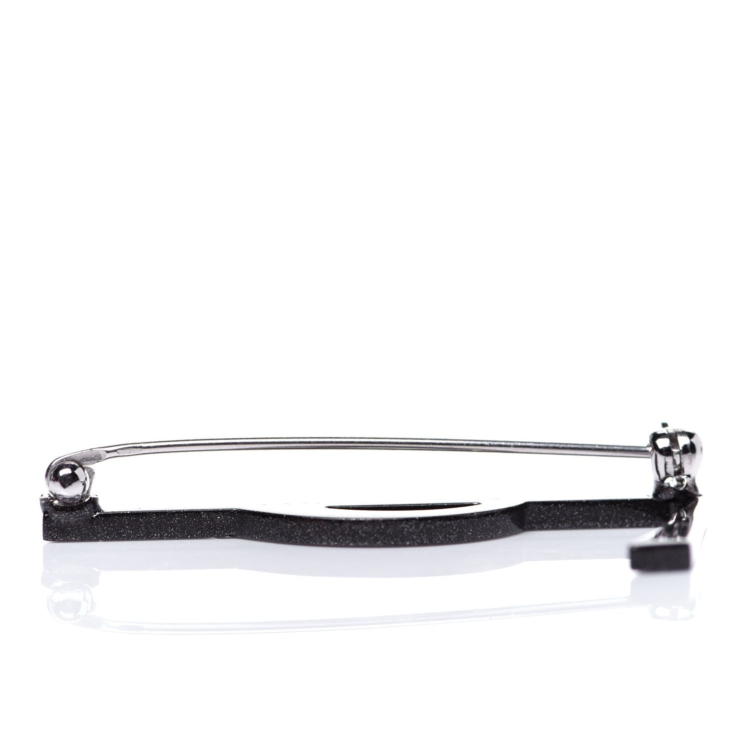 Saint Laurent Metal Deconstructed Monogram Brooch Blue Black 4 of 9