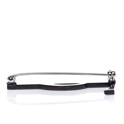 Saint Laurent Metal Deconstructed Monogram Brooch Blue Black 4 of 9