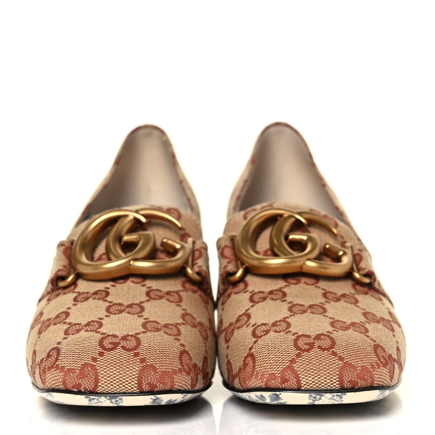 Monogram GG Victoire 55mm Loafer Pumps 39 Beige Ruggine