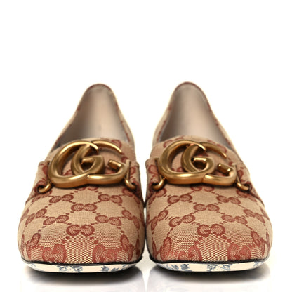 Gucci Monogram GG Victoire 55mm Loafer Pumps 39 Beige Ruggine 2 of 9