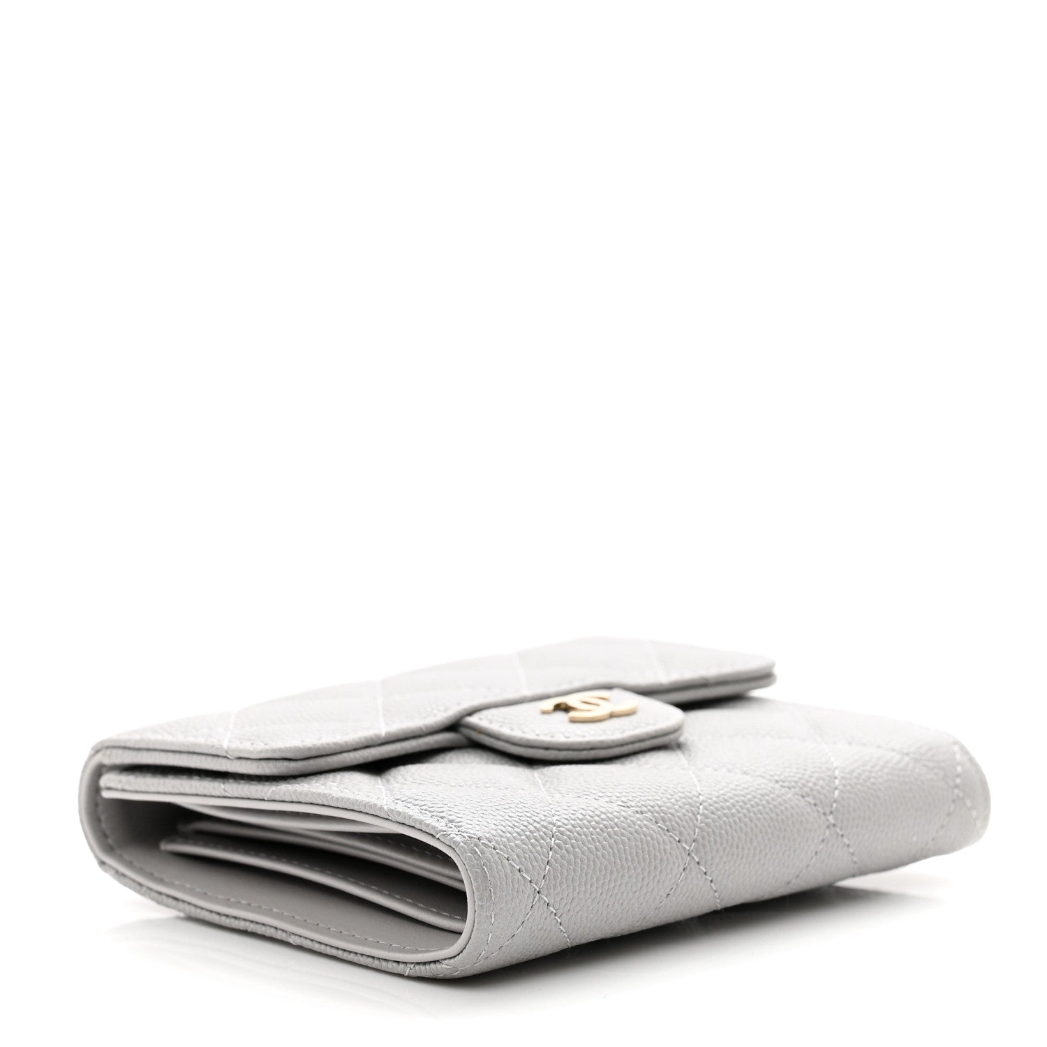 Chanel Caviar Quilted Compact Flap Wallet Grey 4 of 8