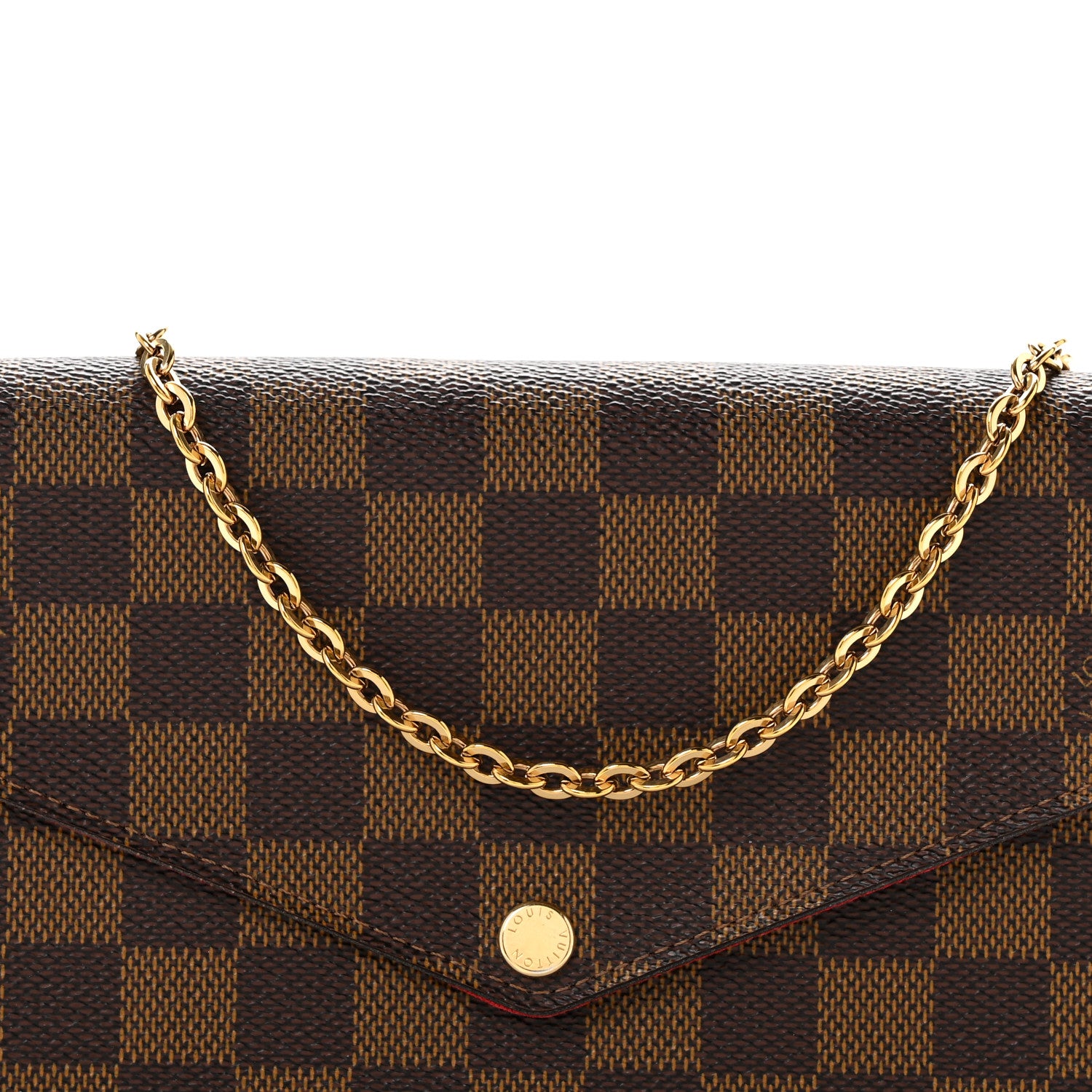Louis Vuitton Damier Ebene Pochette Felicie Chain Wallet 8 of 12