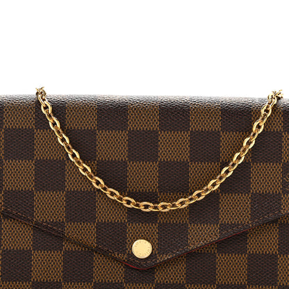 Louis Vuitton Damier Ebene Pochette Felicie Chain Wallet 8 of 12