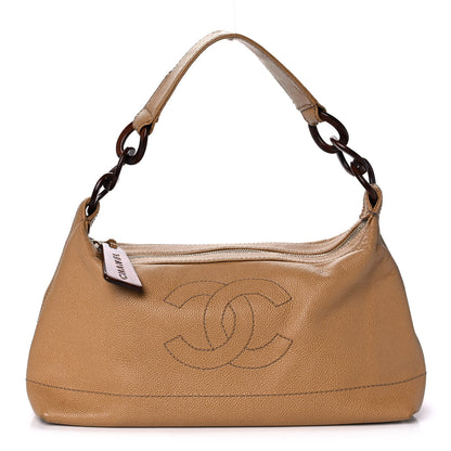 Chanel Caviar CC Wood Chain Hobo Maize 1 of 12