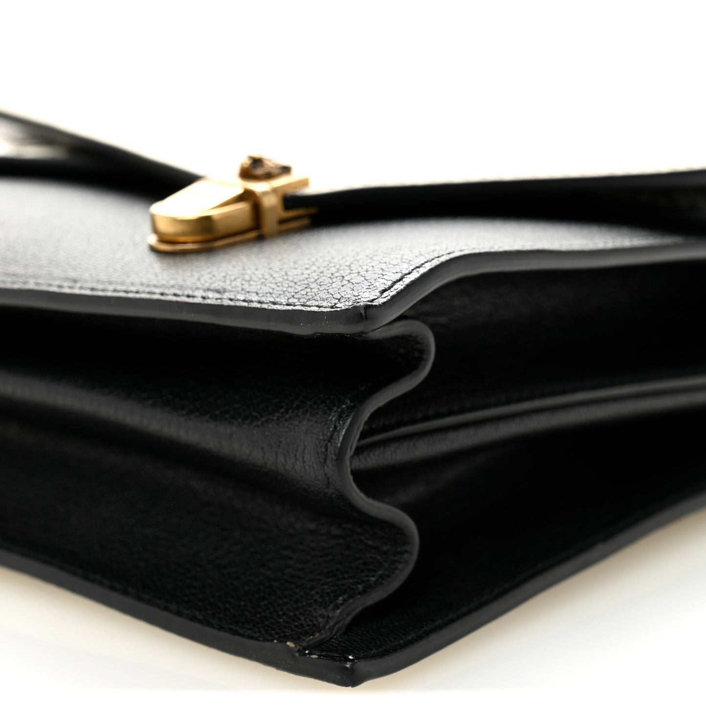 Calfskin Snakeskin Medium Ottilia Top Handle Bag Black White